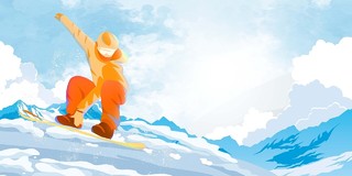蓝色冰雪滑冰运动员冬奥会展板背景
